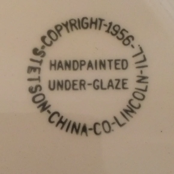 Vintage Stetson China Platter - Pink Tulip - 1956 - Picture 3 of 4